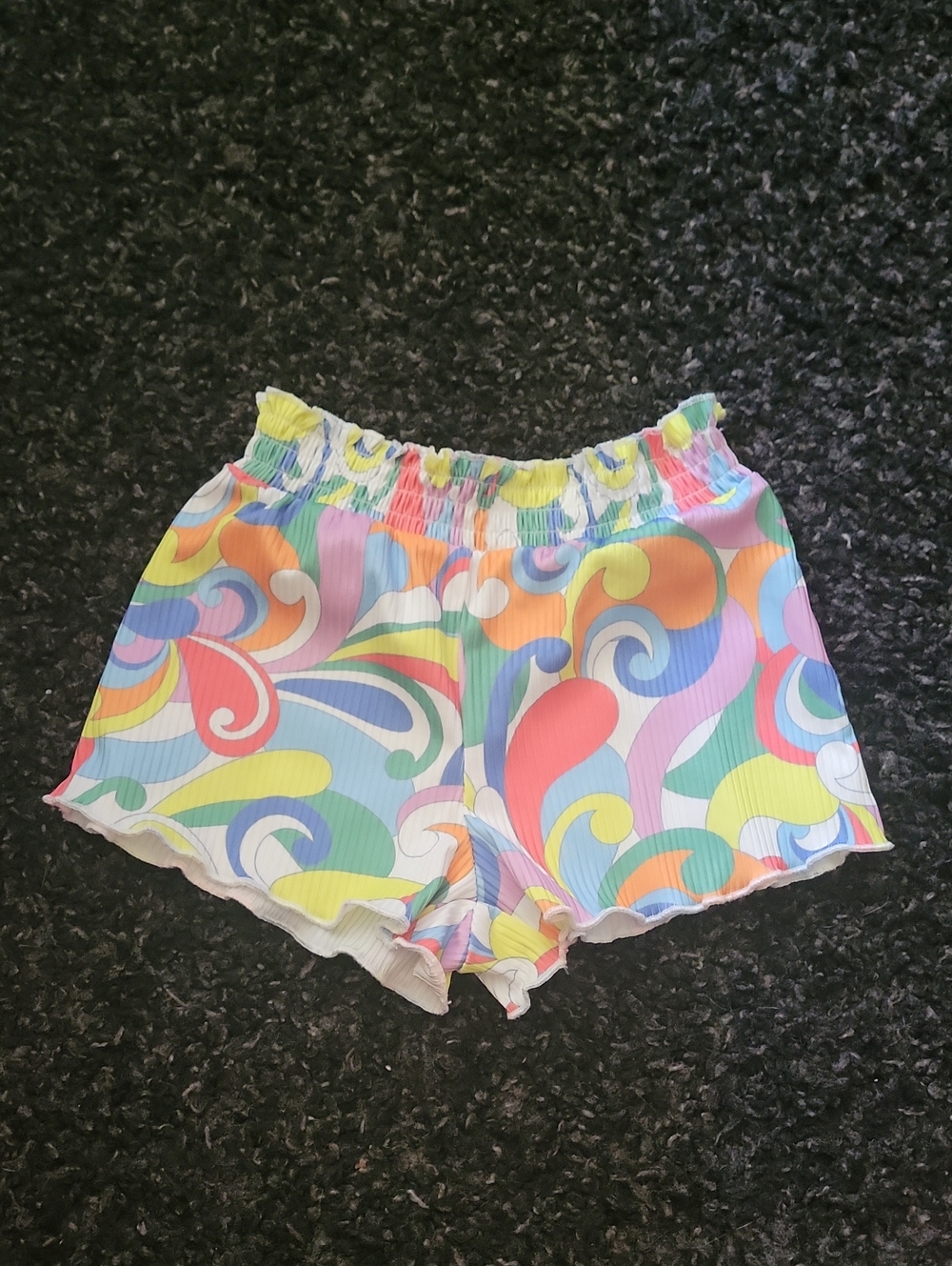 Peek Multicolor Swirl Print Shorts - Yellow, Blue, Pink, Green, Orange